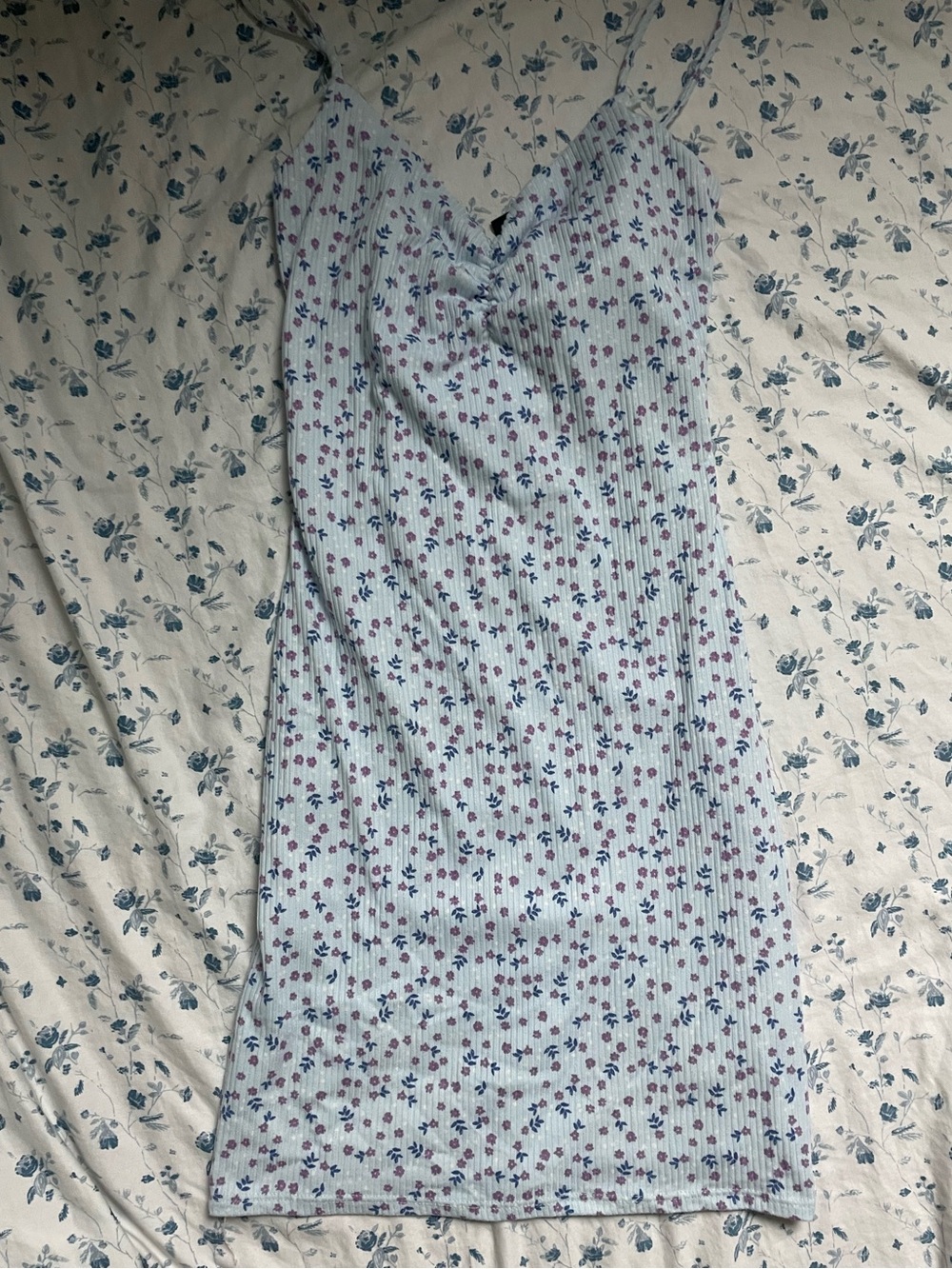 Windsor Small Ruched-Front Floral Bodycon dress, Blue